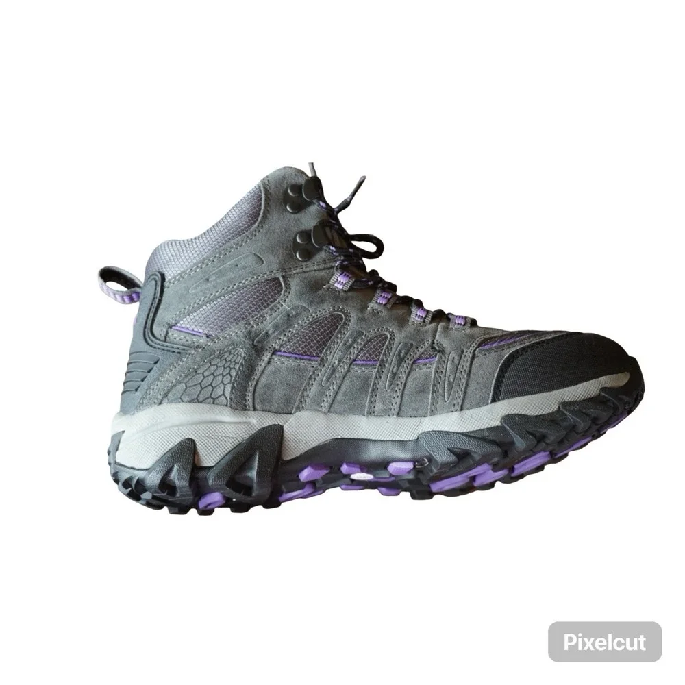 Holland Creek Arden Women's Hiking Boots Size 9 Grey Purple Waterproof Mid Trail
